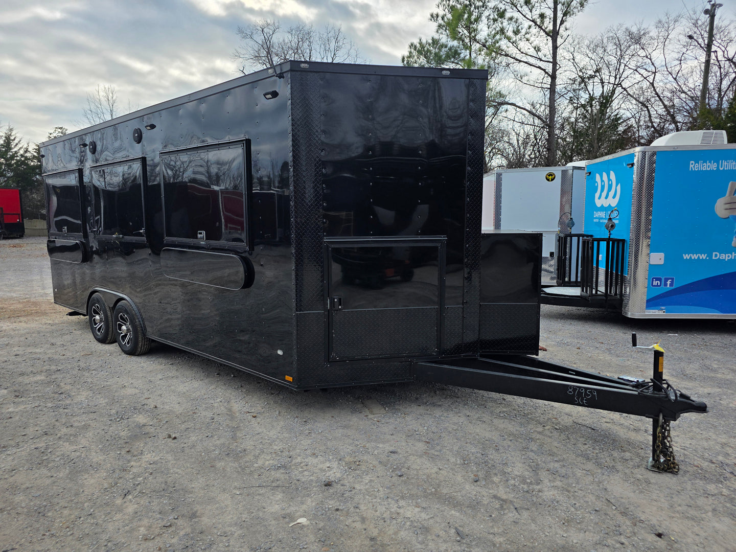 8.5' X 20' Black With Blackout Concession Trailer Food Event Catering - SLE Equipment - 11