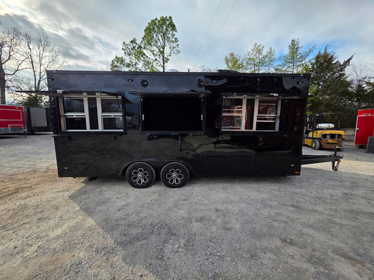 8.5' X 20' Black With Blackout Concession Trailer Food Event Catering - SLE Equipment - 15