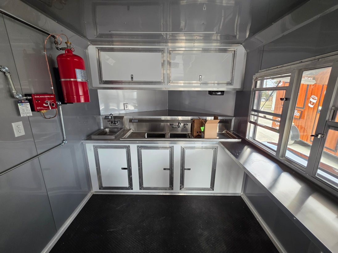 8.5' X 20' Black With Blackout Concession Trailer Food Event Catering - SLE Equipment - 19