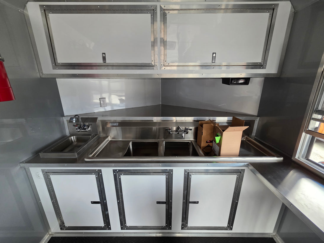 8.5' X 20' Black With Blackout Concession Trailer Food Event Catering - SLE Equipment - 20