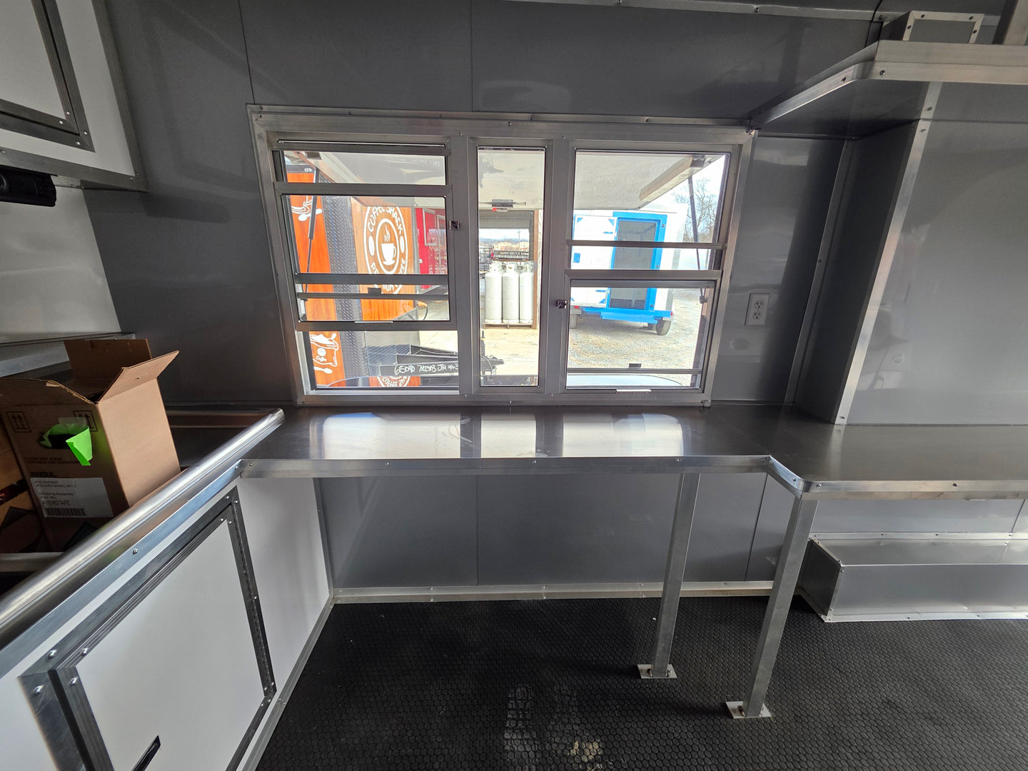 8.5' X 20' Black With Blackout Concession Trailer Food Event Catering - SLE Equipment - 22