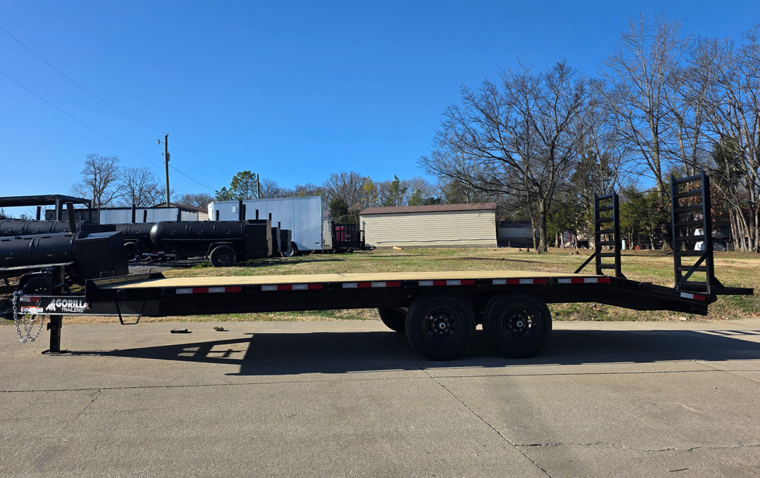 8.5x22 I - Beam Deckover Trailer (2) 7K Axles Stand - Up Ramps 14k GVWR - SLE Equipment - 3