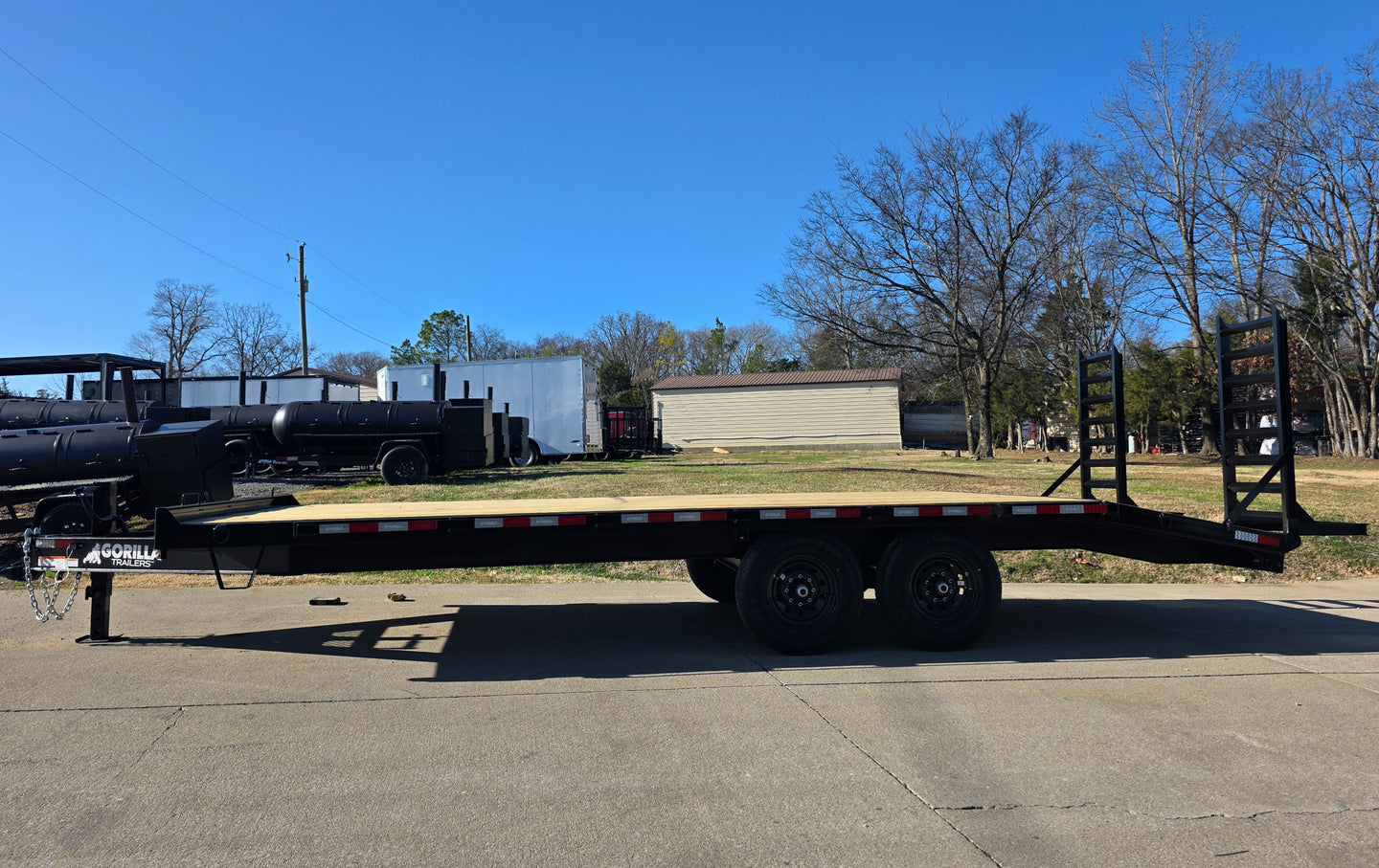 8.5x22 I - Beam Deckover Trailer (2) 7K Axles Stand - Up Ramps 14k GVWR - SLE Equipment - 3
