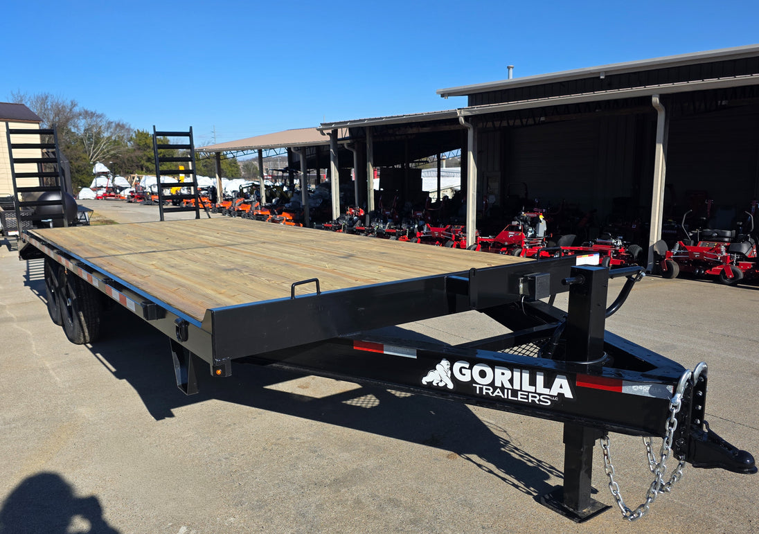 8.5x22 I - Beam Deckover Trailer (2) 7K Axles Stand - Up Ramps 14k GVWR - SLE Equipment - 6
