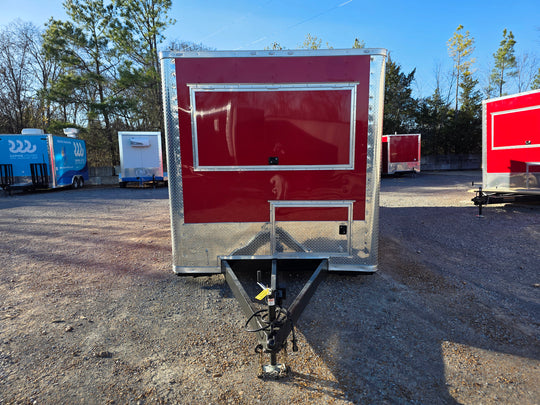 8.5' X 24' Victory Red Oil Rig Operations Concession Trailer - SLE Equipment - 2