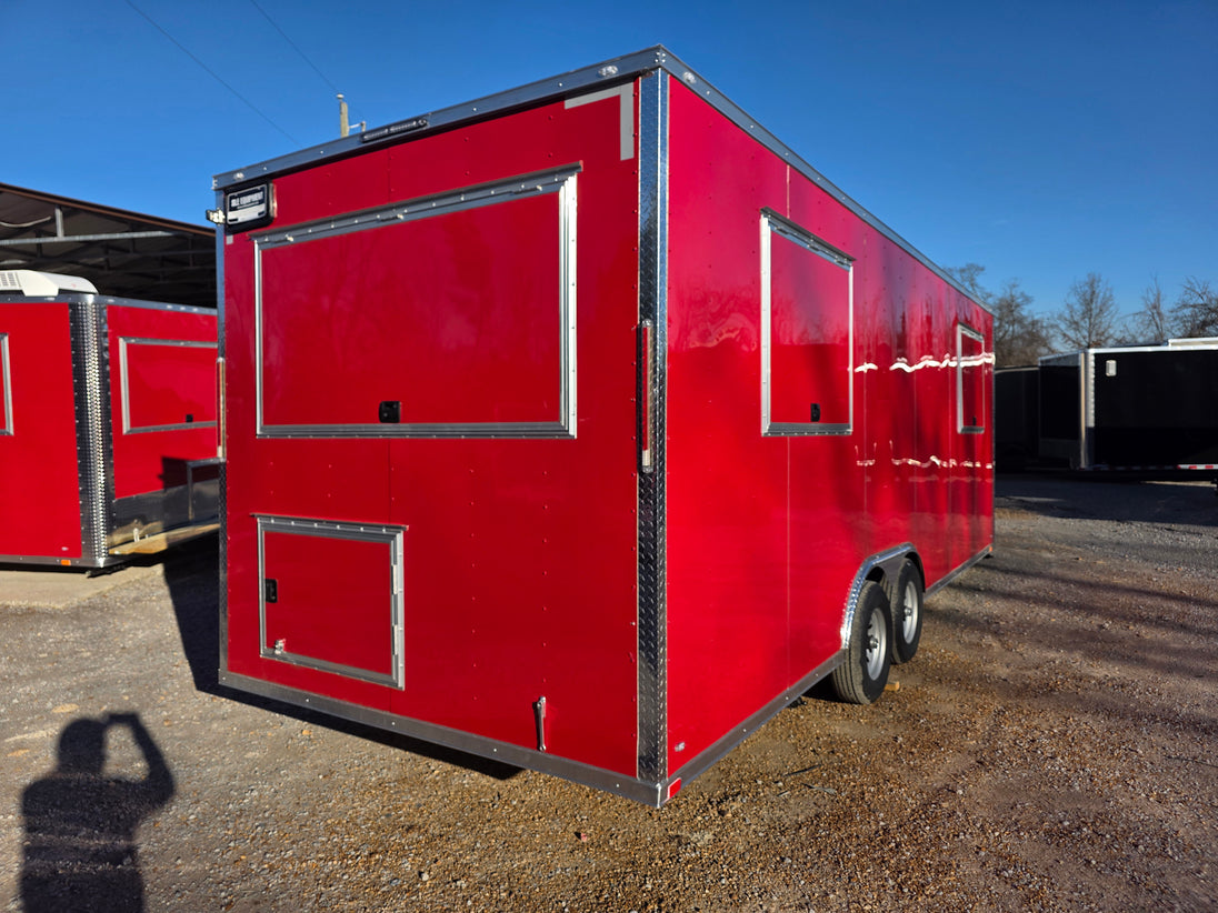 8.5' X 24' Victory Red Oil Rig Operations Concession Trailer - SLE Equipment - 8
