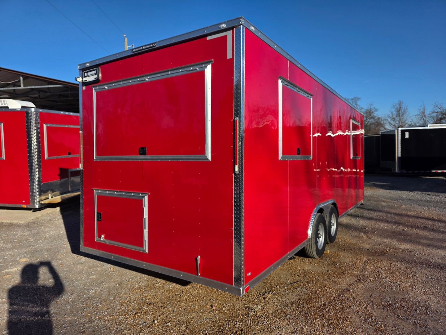 8.5' X 24' Victory Red Oil Rig Operations Concession Trailer - SLE Equipment - 8