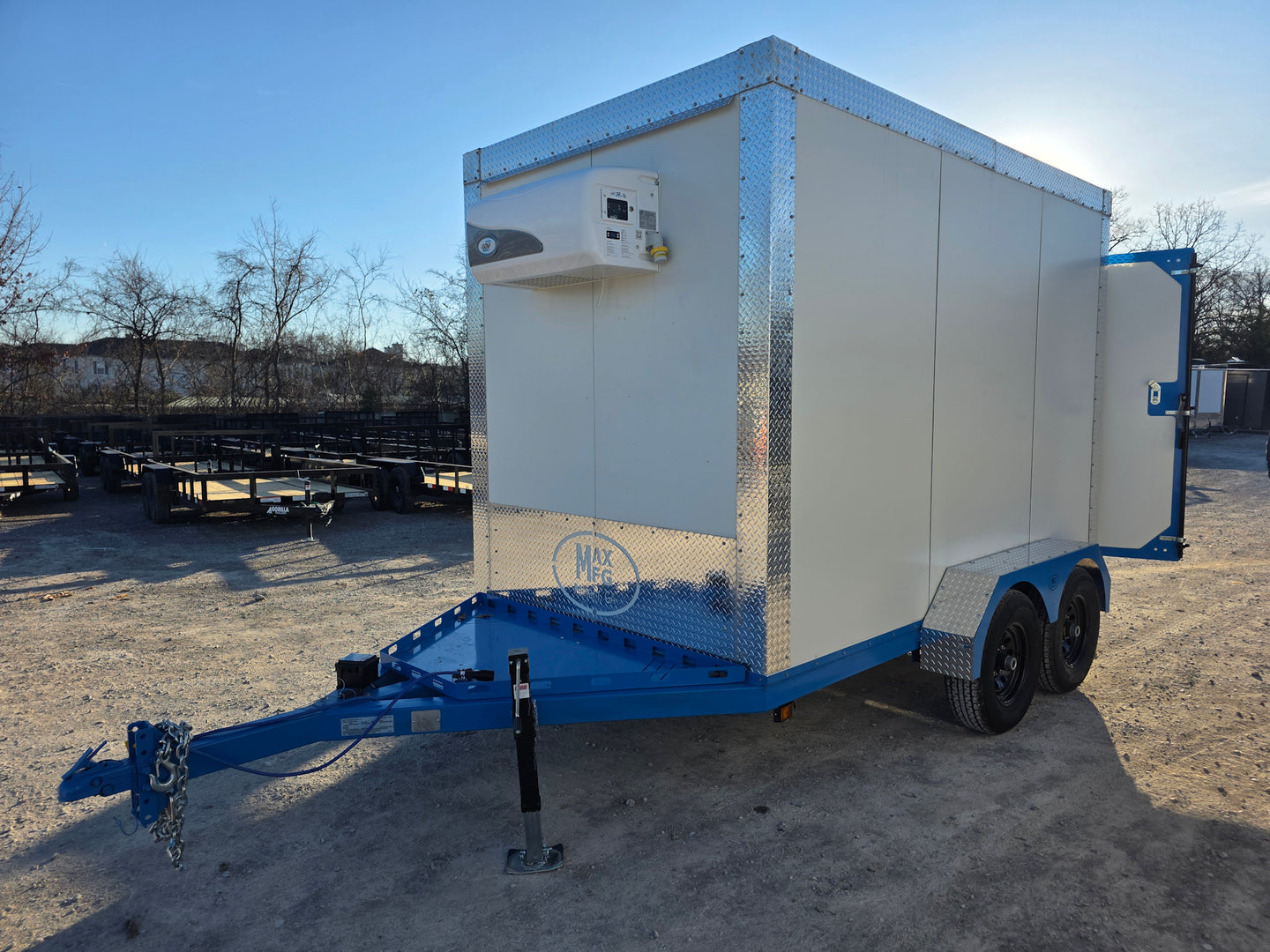 Custom 7' X 12' White Refrigerated Cooler and Freezer Trailer (Includes Generator) - SLE Equipment - 3