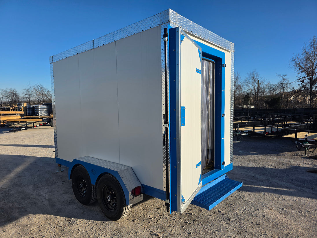 Custom 7' X 12' White Refrigerated Cooler and Freezer Trailer (Includes Generator) - SLE Equipment - 5