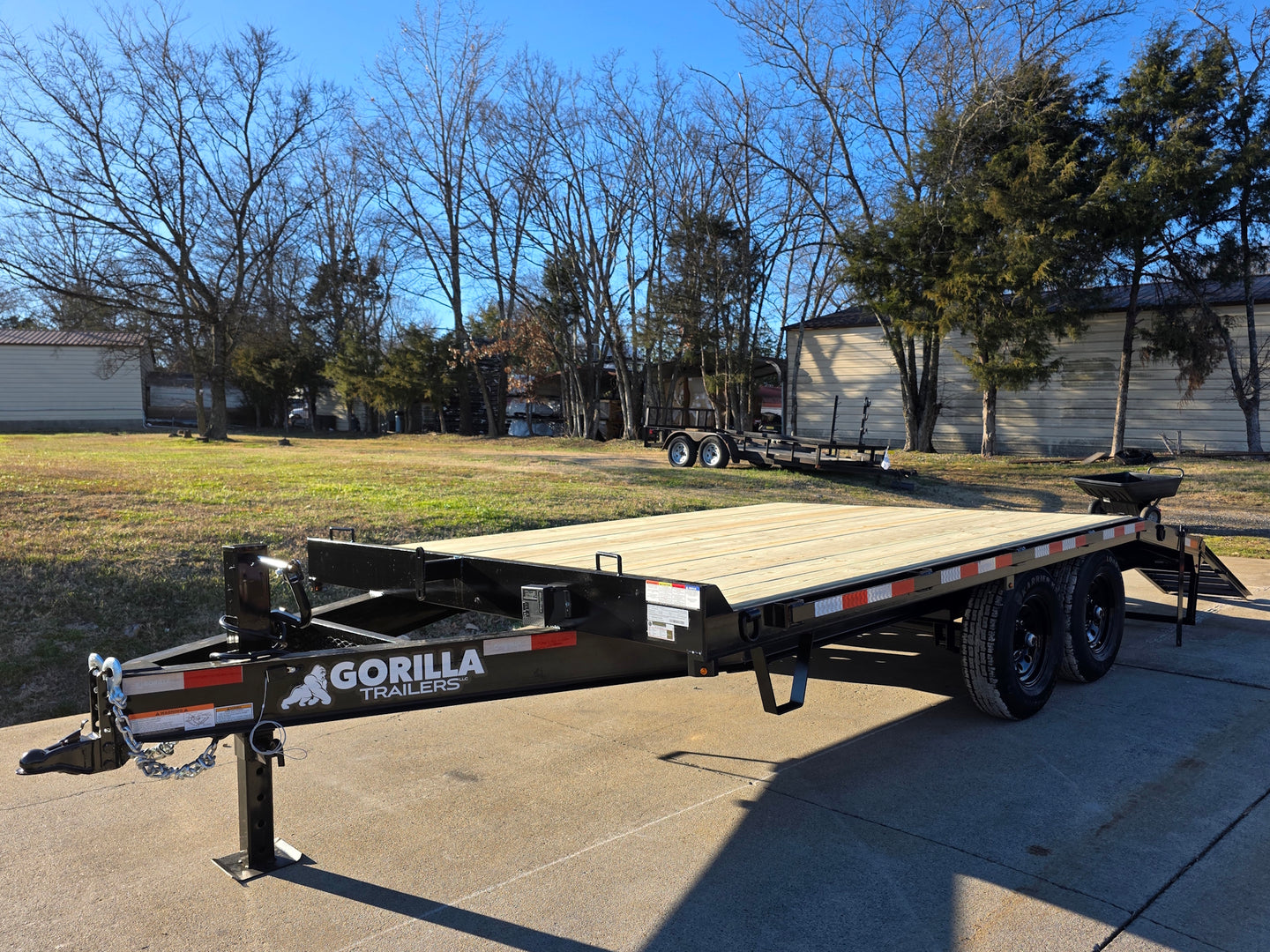 8.5x16 I - Beam Deckover Trailer (2) 7K Axles Stand - Up Ramps 14K GVWR - SLE Equipment - 10