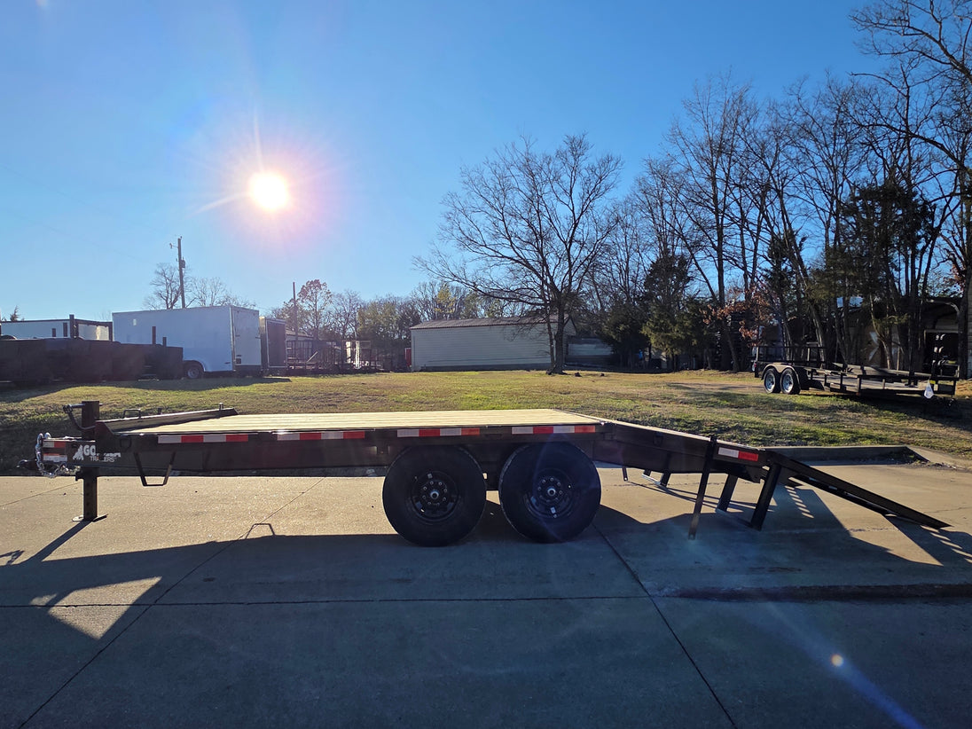 8.5x16 I - Beam Deckover Trailer (2) 7K Axles Stand - Up Ramps 14K GVWR - SLE Equipment - 11