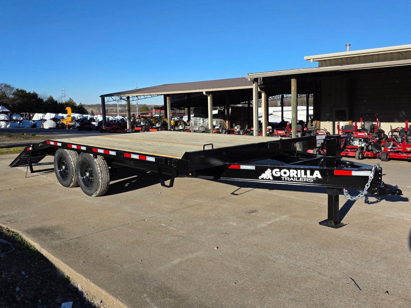 8.5x16 I - Beam Deckover Trailer (2) 7K Axles Stand - Up Ramps 14K GVWR - SLE Equipment - 16