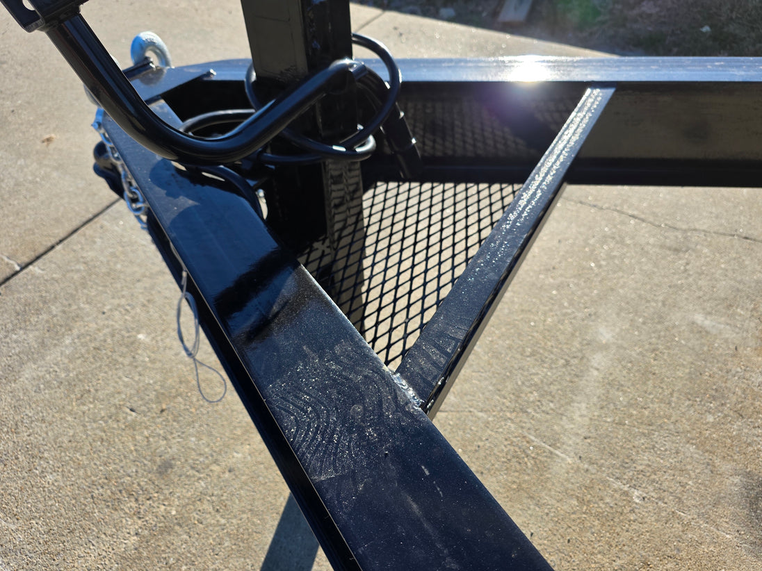 8.5x16 I - Beam Deckover Trailer (2) 7K Axles Stand - Up Ramps 14K GVWR - SLE Equipment - 19