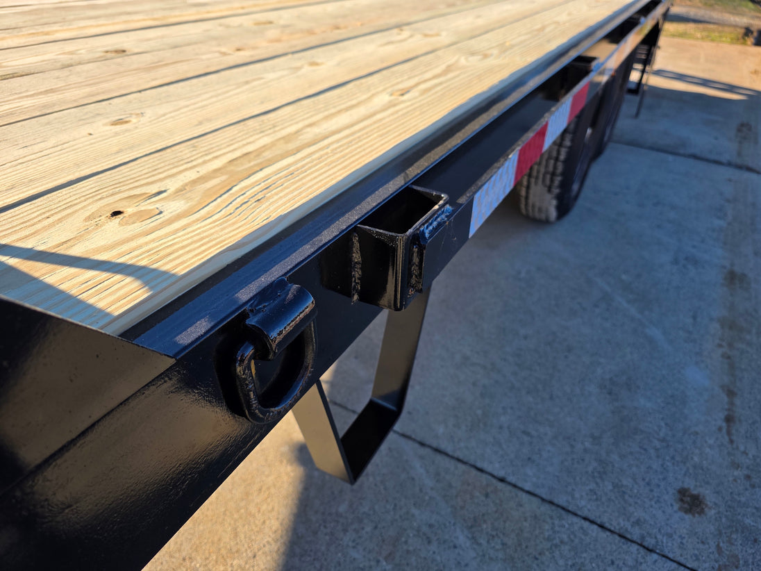 8.5x16 I - Beam Deckover Trailer (2) 7K Axles Stand - Up Ramps 14K GVWR - SLE Equipment - 22