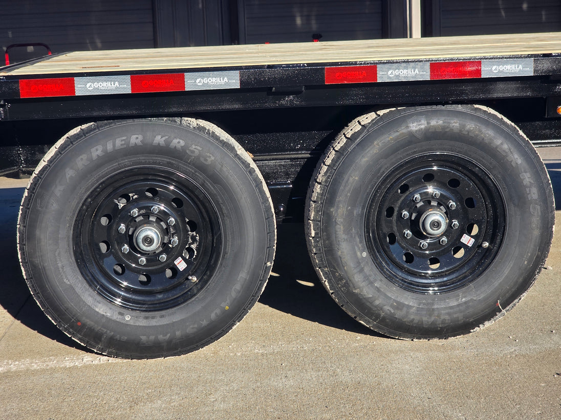 8.5x16 I - Beam Deckover Trailer (2) 7K Axles Stand - Up Ramps 14K GVWR - SLE Equipment - 26