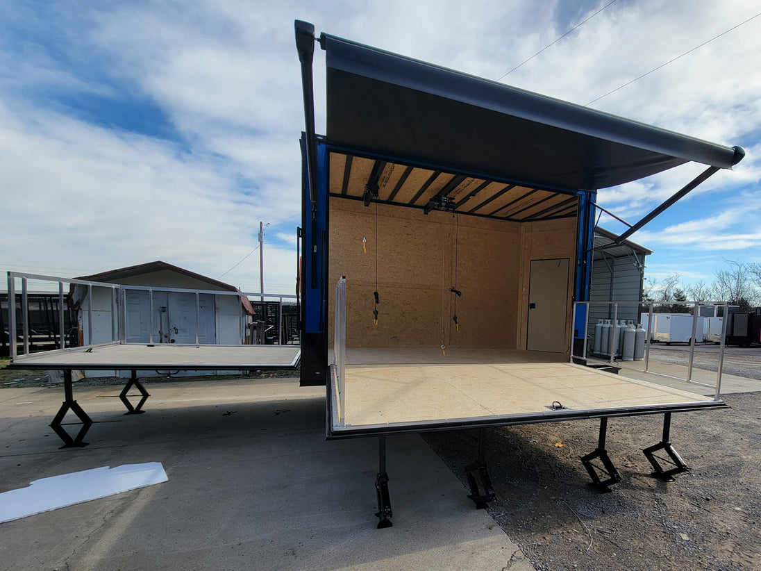 8.5' x 14' Custom Stage Trailer Cobalt Blue With Blackout - SLE Equipment - 3