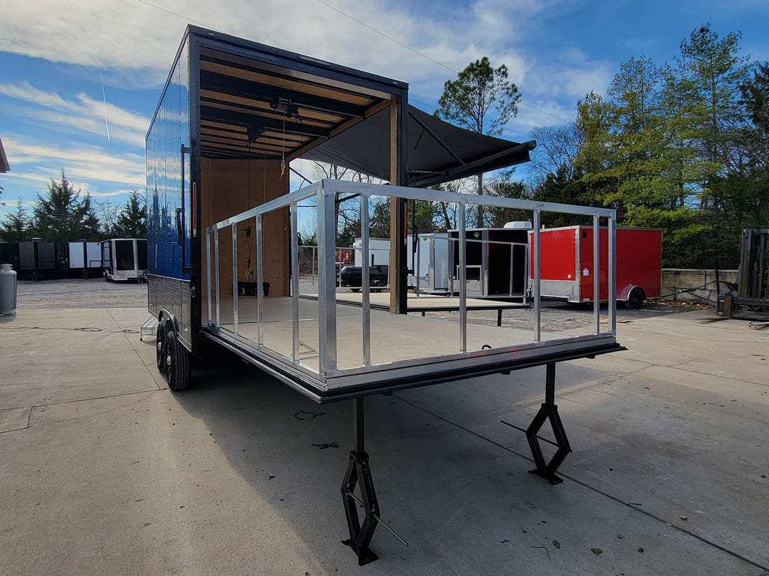 8.5' x 14' Custom Stage Trailer Cobalt Blue With Blackout - SLE Equipment - 7