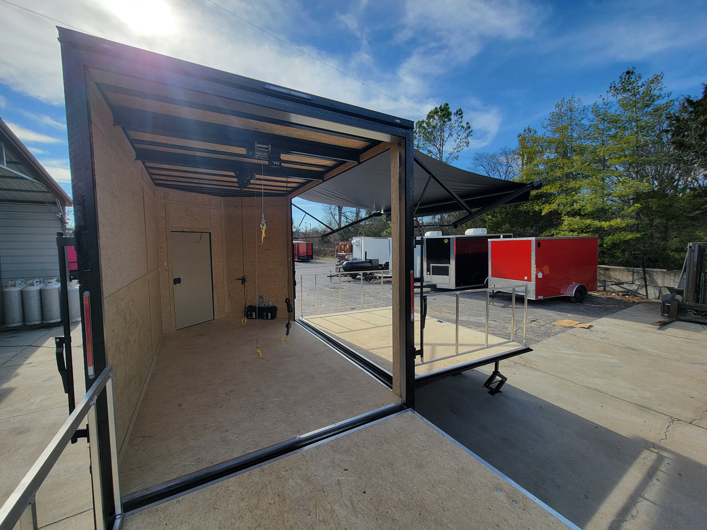 8.5' x 14' Custom Stage Trailer Cobalt Blue With Blackout - SLE Equipment - 16