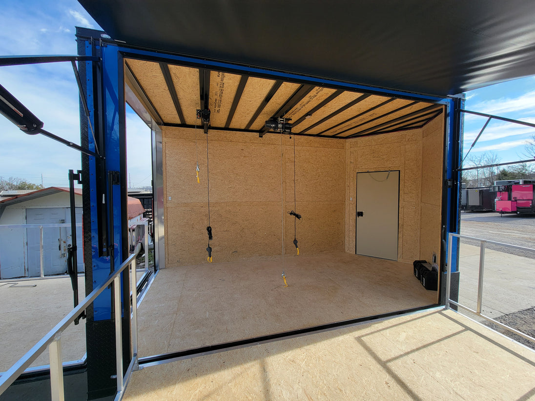 8.5' x 14' Custom Stage Trailer Cobalt Blue With Blackout - SLE Equipment - 18