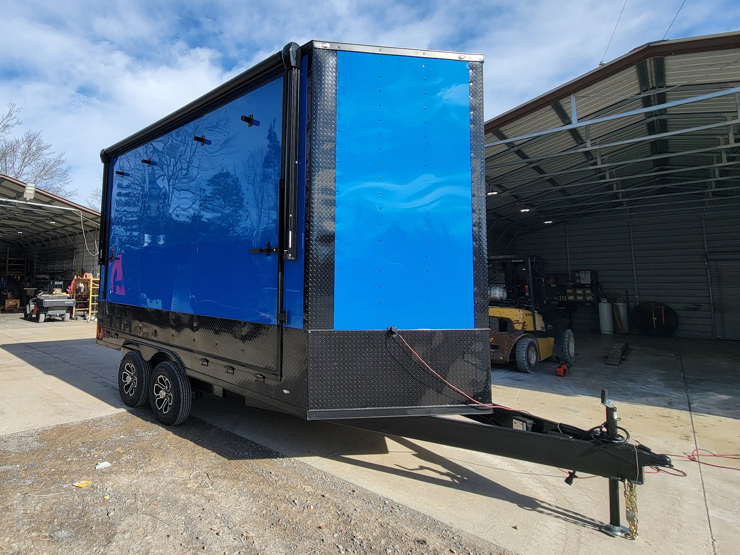 8.5' x 14' Custom Stage Trailer Cobalt Blue With Blackout - SLE Equipment - 21
