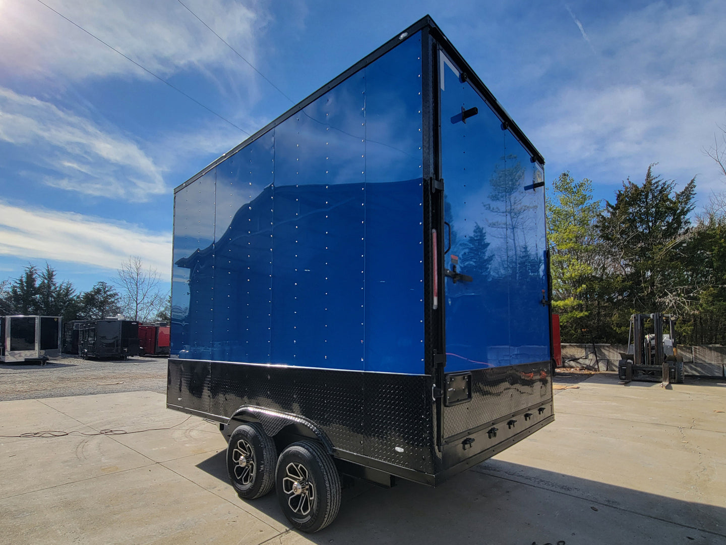 8.5' x 14' Custom Stage Trailer Cobalt Blue With Blackout - SLE Equipment - 25