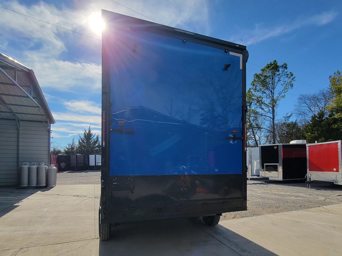 8.5' x 14' Custom Stage Trailer Cobalt Blue With Blackout - SLE Equipment - 26