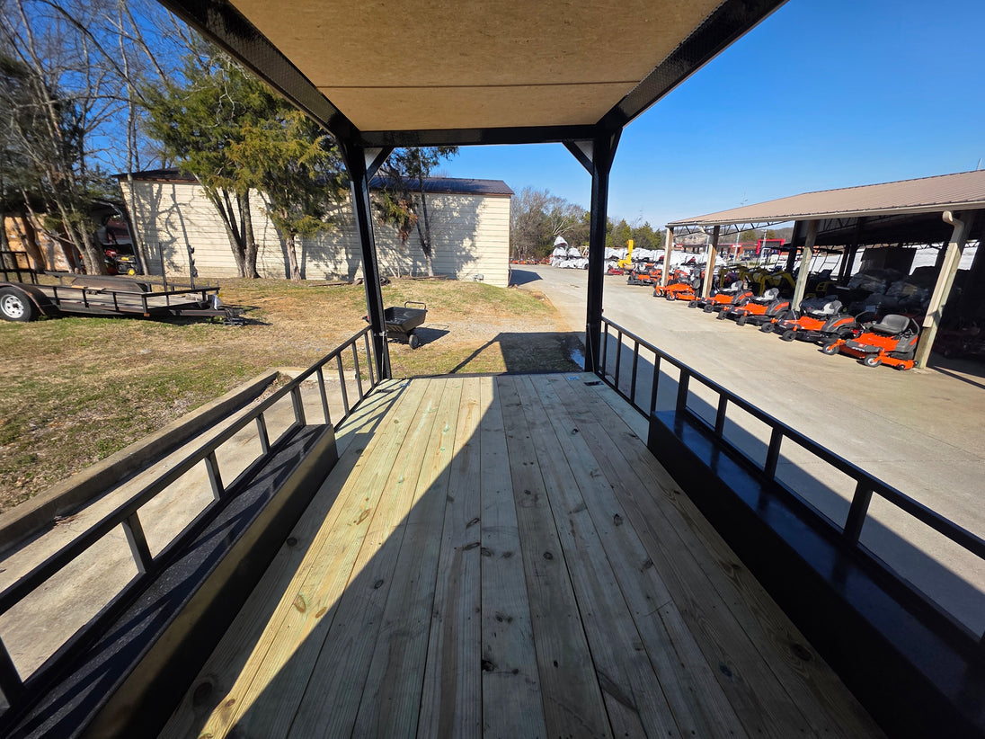 8.5' X 32' Gooseneck Hybrid Enclosed Trailer 16' Porch With fold out gate 14k GVWR - SLE Equipment - 22