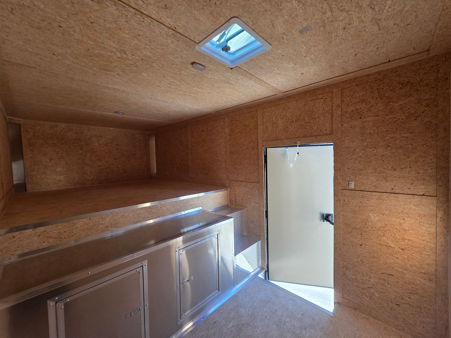 8.5' X 32' Gooseneck Hybrid Enclosed Trailer 16' Porch With fold out gate 14k GVWR - SLE Equipment - 36