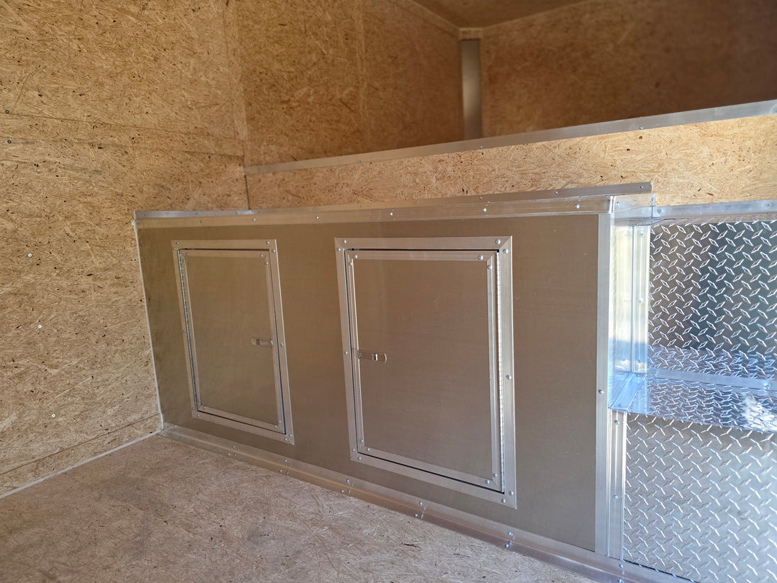8.5' X 32' Gooseneck Hybrid Enclosed Trailer 16' Porch With fold out gate 14k GVWR - SLE Equipment - 44