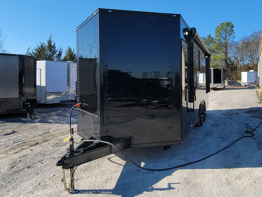 8.5' X 20' Black With Blackout Office and Command Center Enclosed Trailer - SLE Equipment - 1