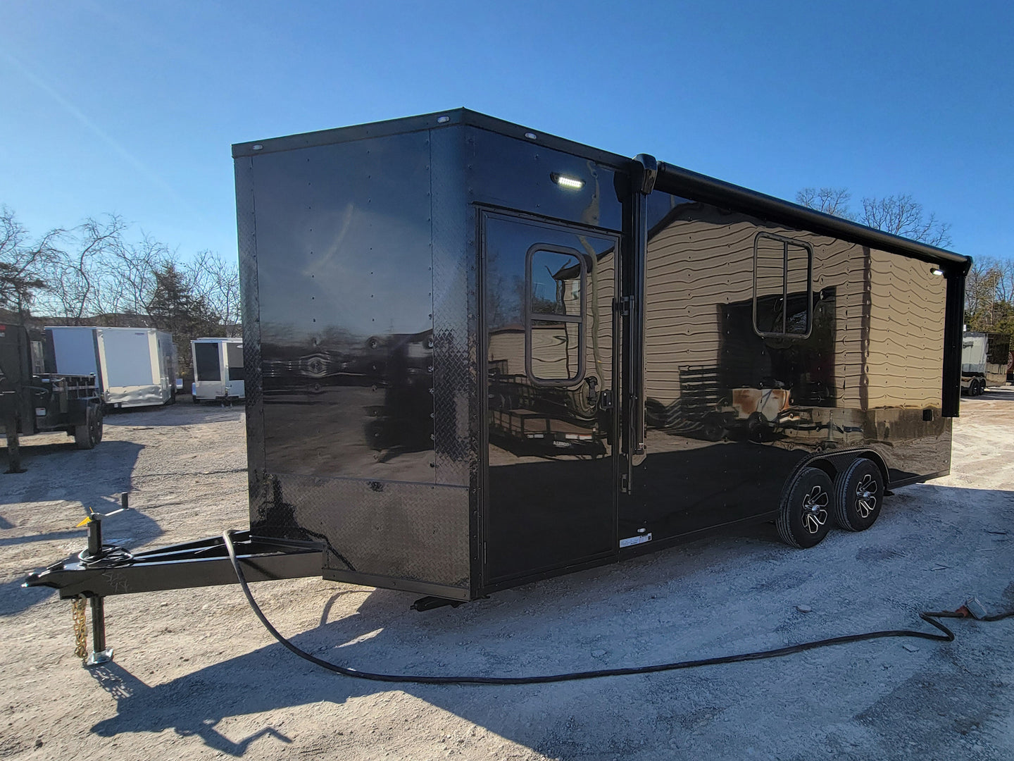 8.5' X 20' Black With Blackout Office and Command Center Enclosed Trailer - SLE Equipment - 2