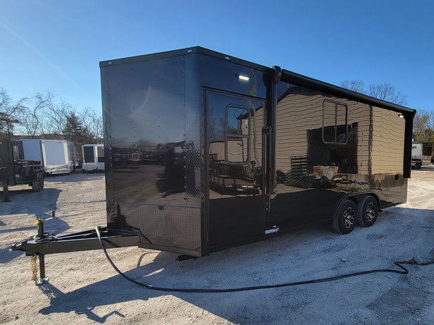 8.5' X 20' Black With Blackout Office and Command Center Enclosed Trailer - SLE Equipment - 2