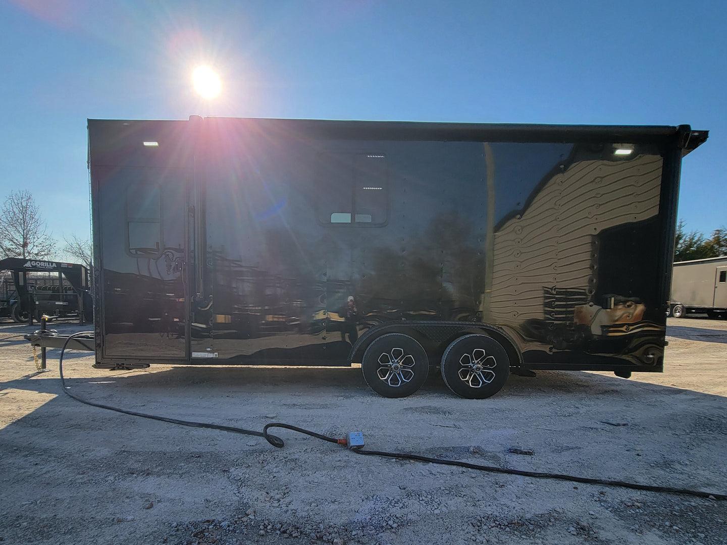 8.5' X 20' Black With Blackout Office and Command Center Enclosed Trailer - SLE Equipment - 3