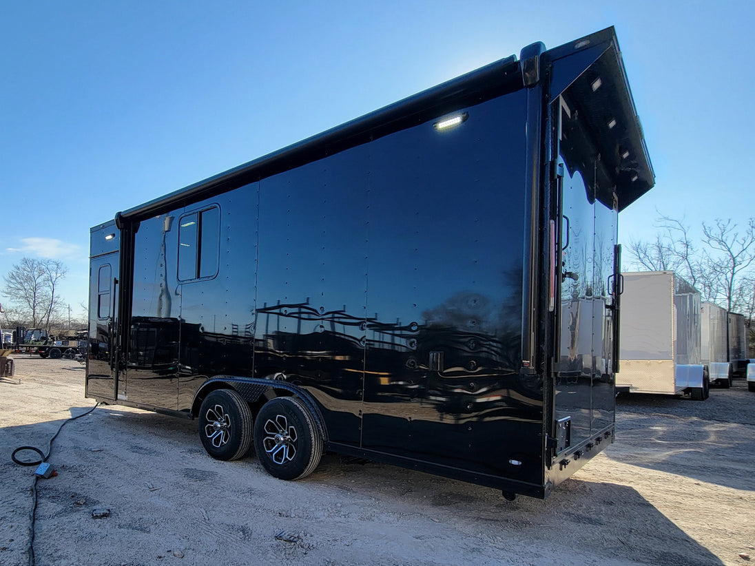 8.5' X 20' Black With Blackout Office and Command Center Enclosed Trailer - SLE Equipment - 4