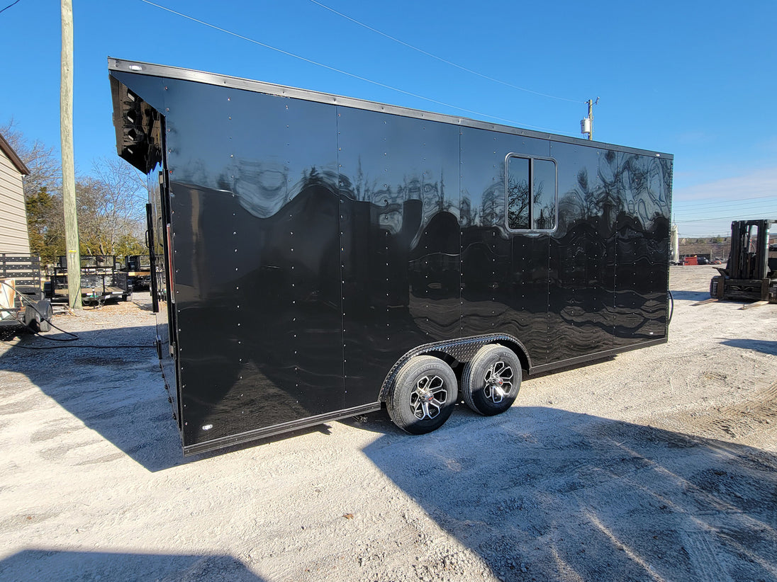 8.5' X 20' Black With Blackout Office and Command Center Enclosed Trailer - SLE Equipment - 7