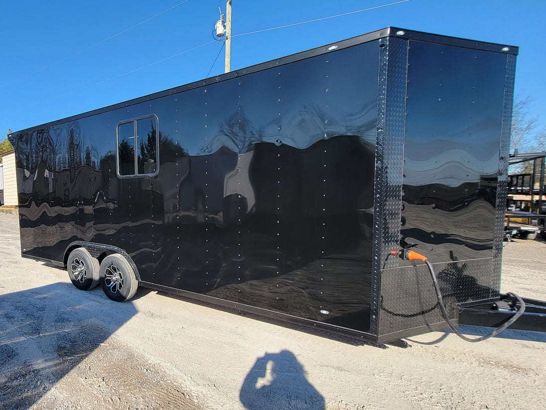 8.5' X 20' Black With Blackout Office and Command Center Enclosed Trailer - SLE Equipment - 8