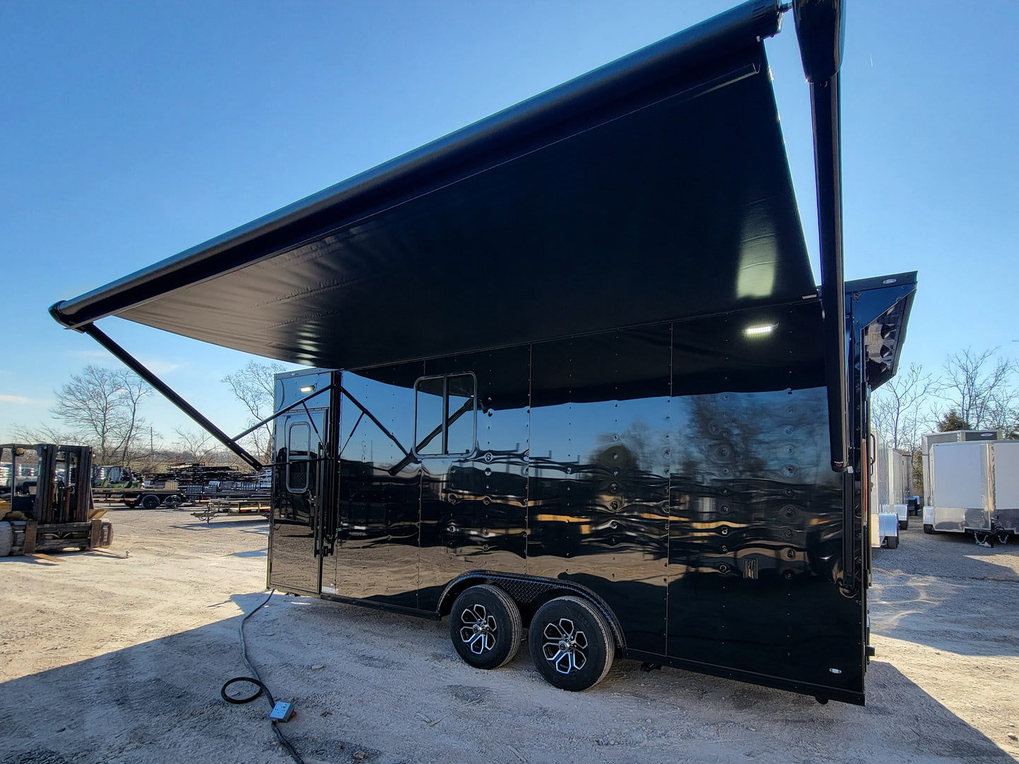 8.5' X 20' Black With Blackout Office and Command Center Enclosed Trailer - SLE Equipment - 14