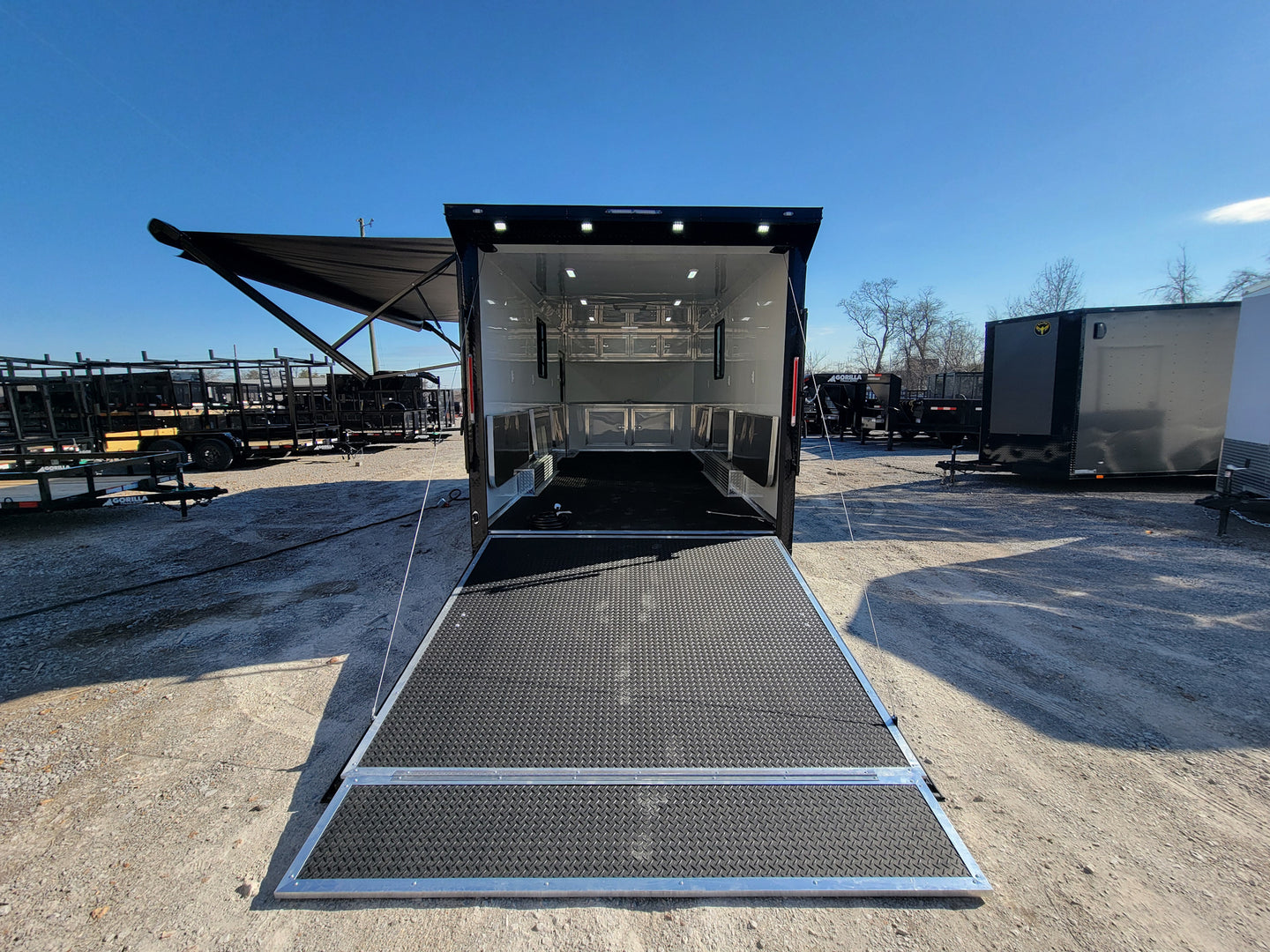 8.5' X 20' Black With Blackout Office and Command Center Enclosed Trailer - SLE Equipment - 29