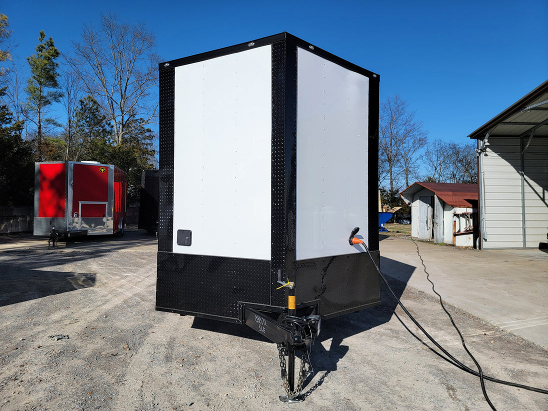 8.5' X 20' Custom White Office and Command Center Enclosed Trailer W/ Restroom - SLE Equipment - 3
