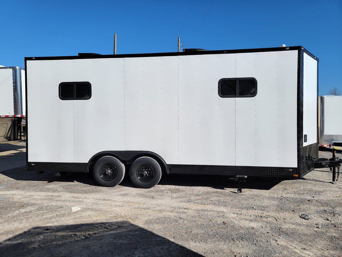 8.5' X 20' Custom White Office and Command Center Enclosed Trailer W/ Restroom - SLE Equipment - 5