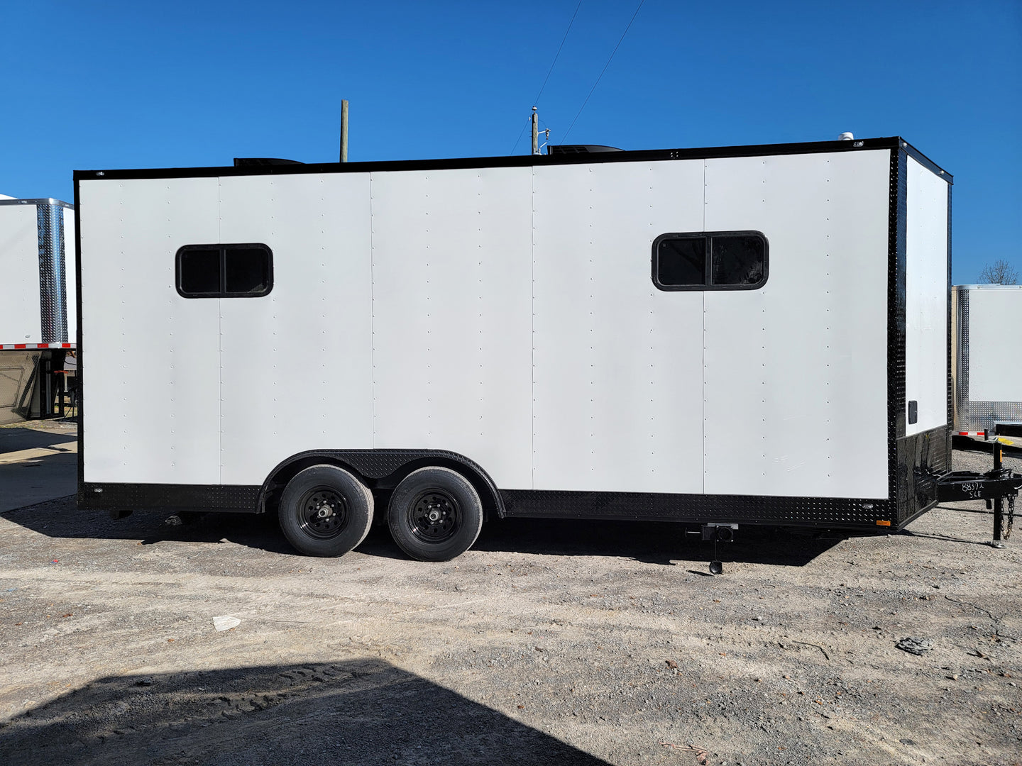8.5' X 20' Custom White Office and Command Center Enclosed Trailer W/ Restroom - SLE Equipment - 5