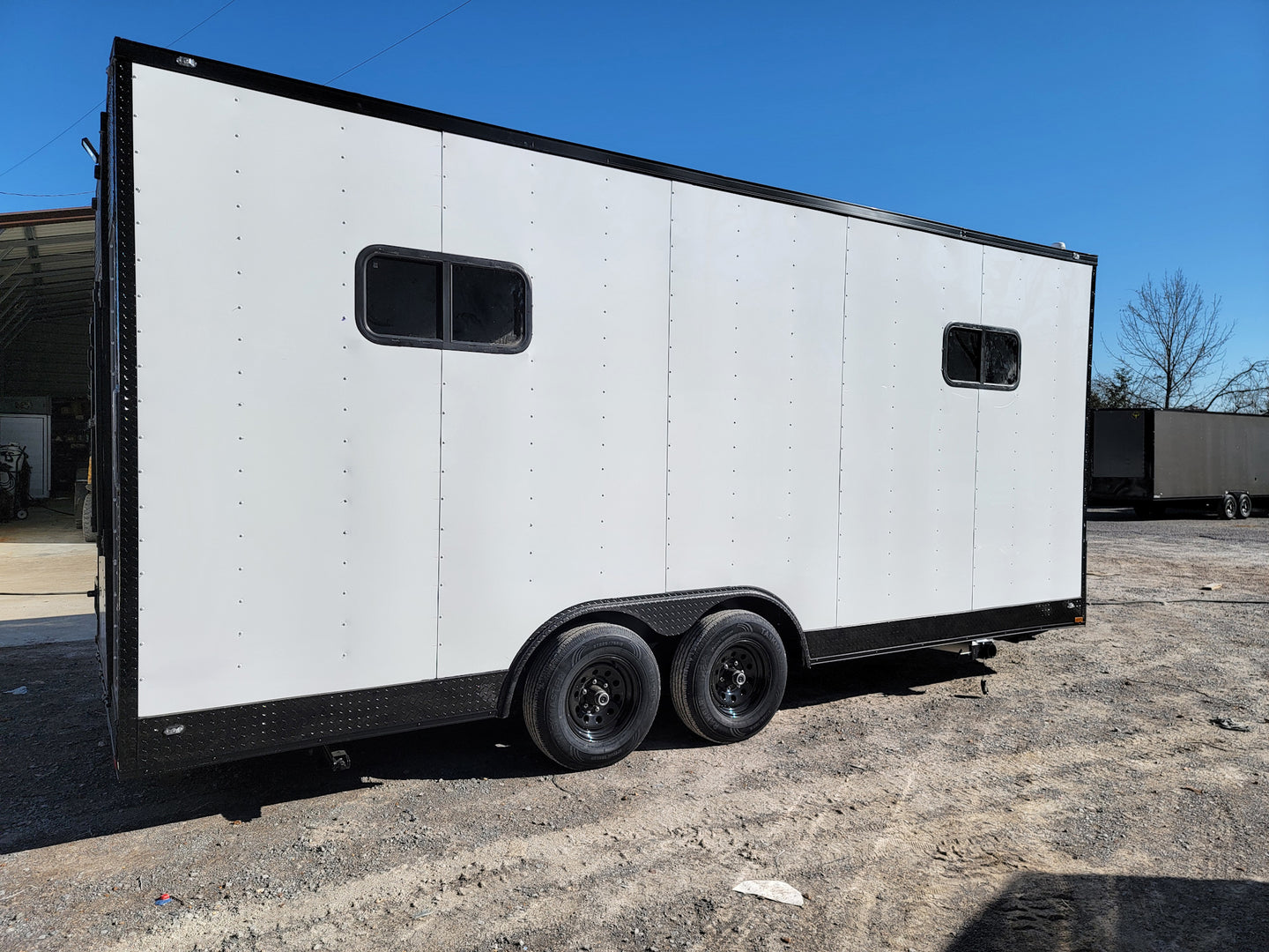 8.5' X 20' Custom White Office and Command Center Enclosed Trailer W/ Restroom - SLE Equipment - 6