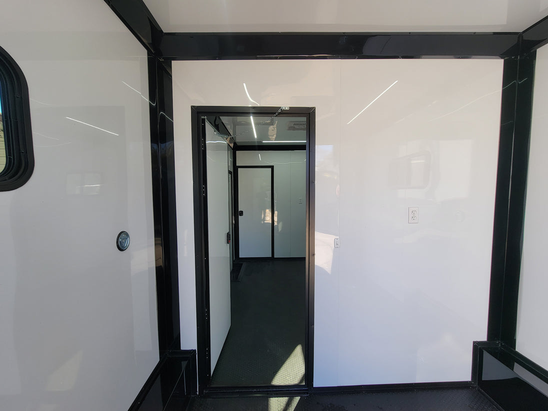 8.5' X 20' Custom White Office and Command Center Enclosed Trailer W/ Restroom - SLE Equipment - 21