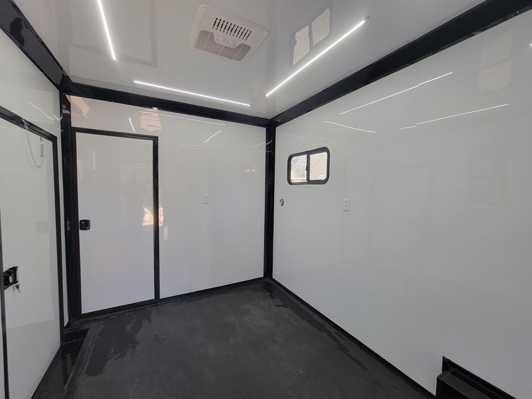 8.5' X 20' Custom White Office and Command Center Enclosed Trailer W/ Restroom - SLE Equipment - 22