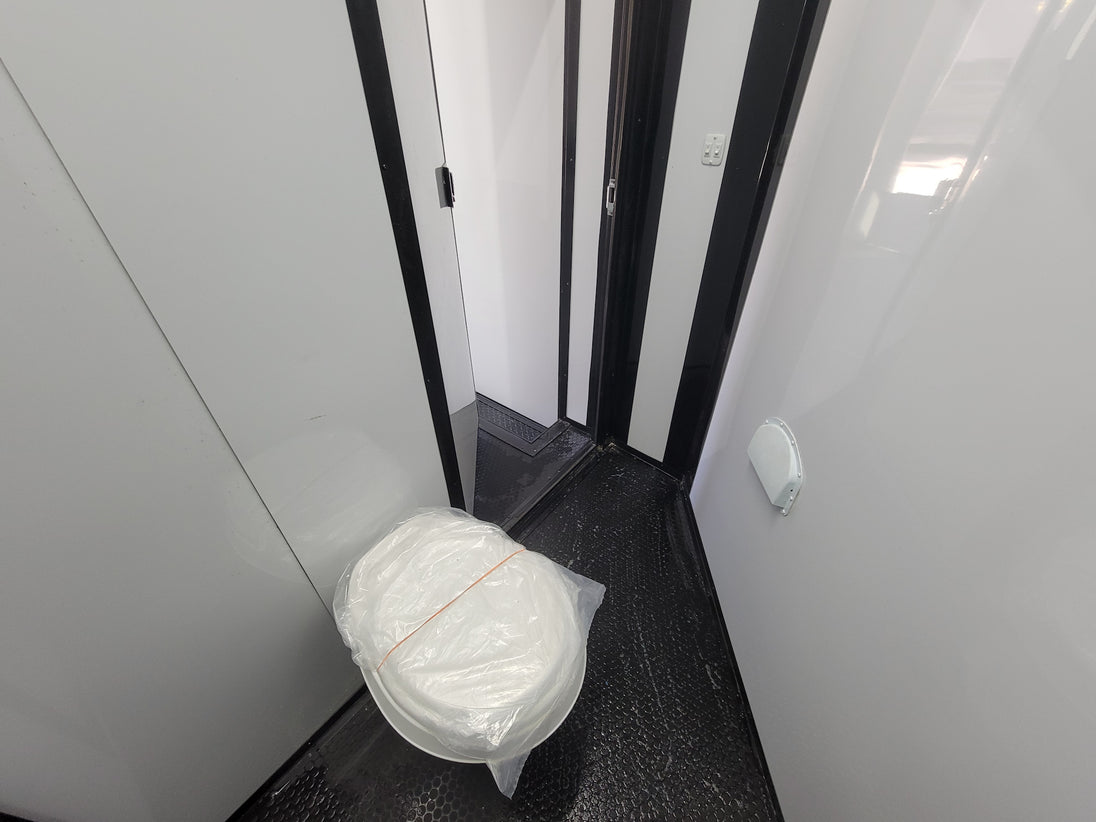 8.5' X 20' Custom White Office and Command Center Enclosed Trailer W/ Restroom - SLE Equipment - 27