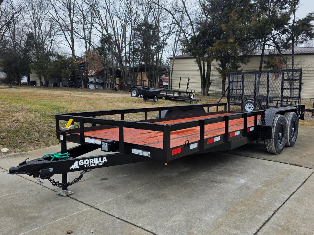 7x18 Heavy Duty Straight Deck Utility Trailer (2) 5,200lb Axles with Brakes 10K GVWR - SLE Equipment - 1