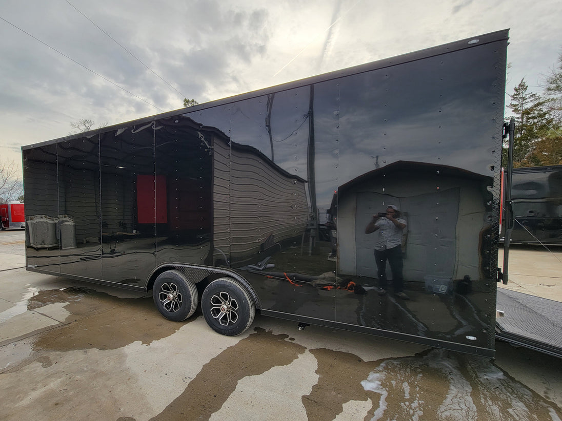 8.5' X 24' Black W/ Blackout Custom Merchandising Enclosed and Event Trailer - SLE Equipment - 5