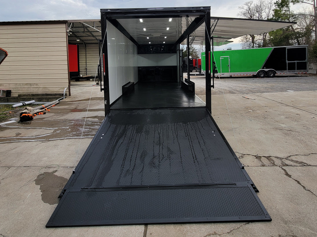 8.5' X 24' Black W/ Blackout Custom Merchandising Enclosed and Event Trailer - SLE Equipment - 7