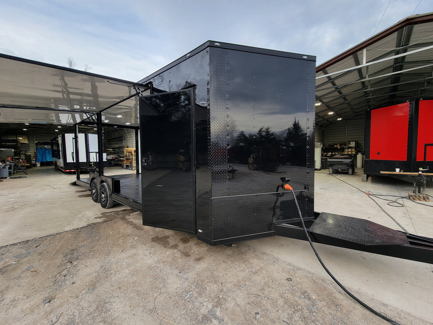 8.5' X 24' Black W/ Blackout Custom Merchandising Enclosed and Event Trailer - SLE Equipment - 11