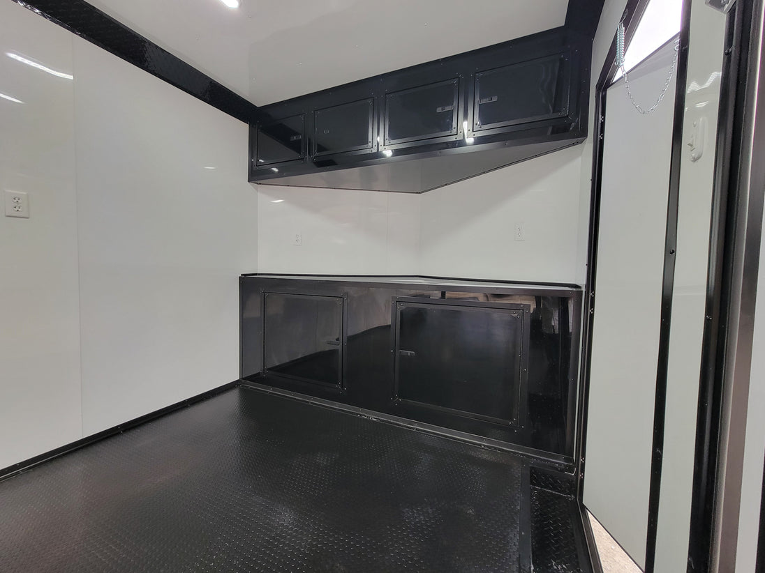 8.5' X 24' Black W/ Blackout Custom Merchandising Enclosed and Event Trailer - SLE Equipment - 12